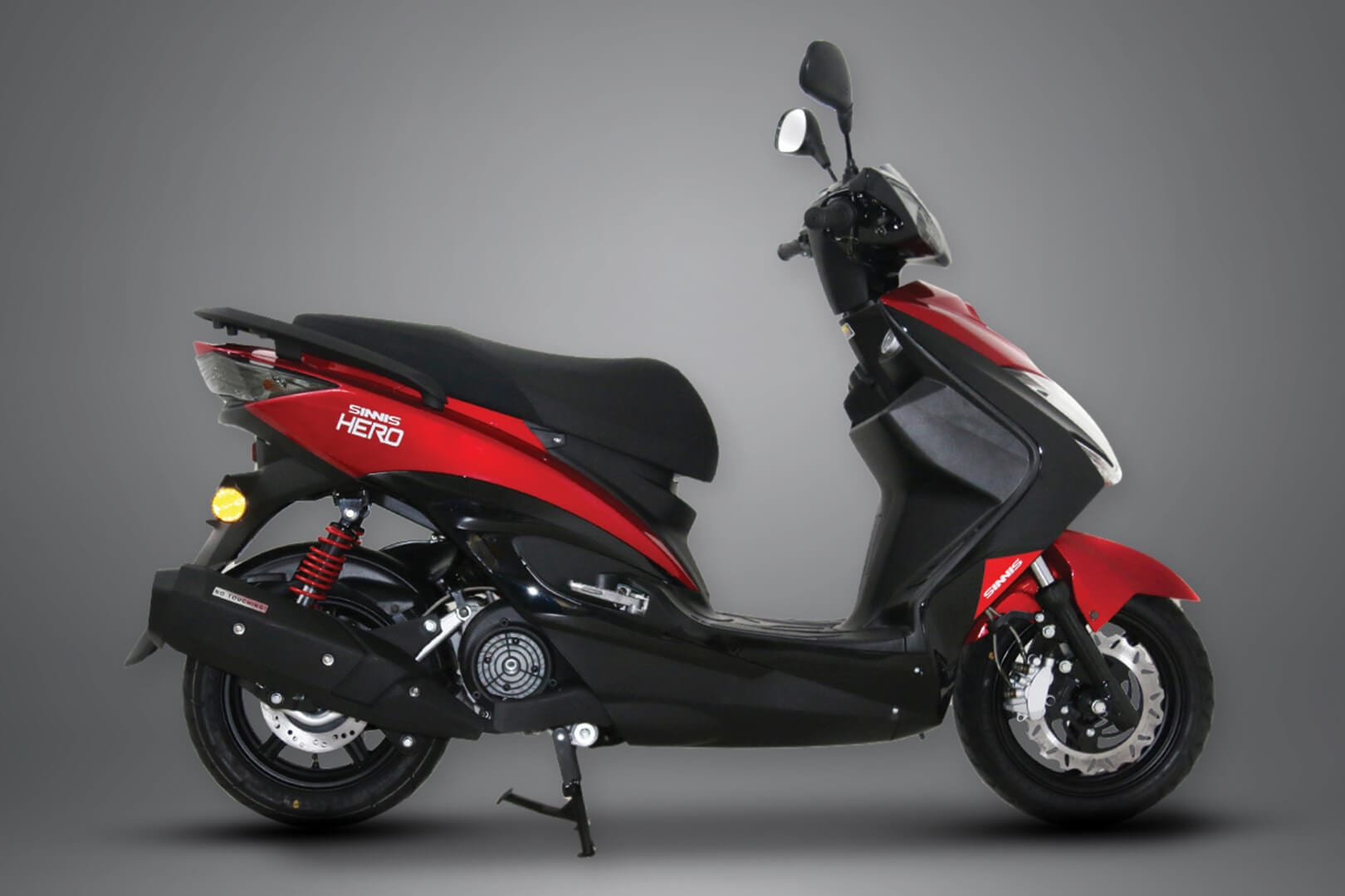Sinnis Black and red hero 125cc scooter studio image